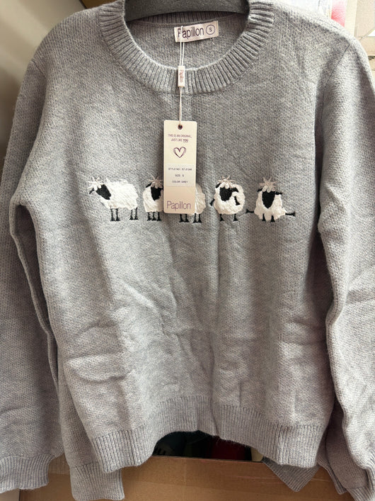 Papillon Grey Sheep Sweater