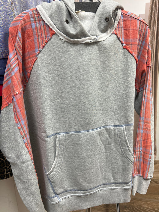 Easel grey plaid hoodie