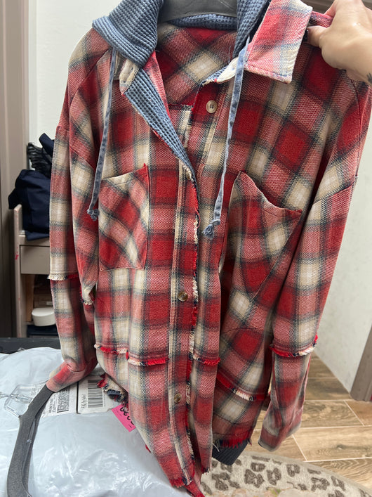 Easel red plaid pullover