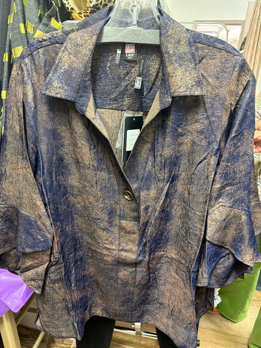 Lior Navy & Gold Blouse