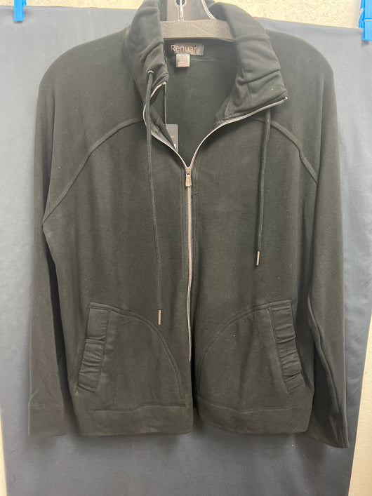 Renuar black zip up knit jacket