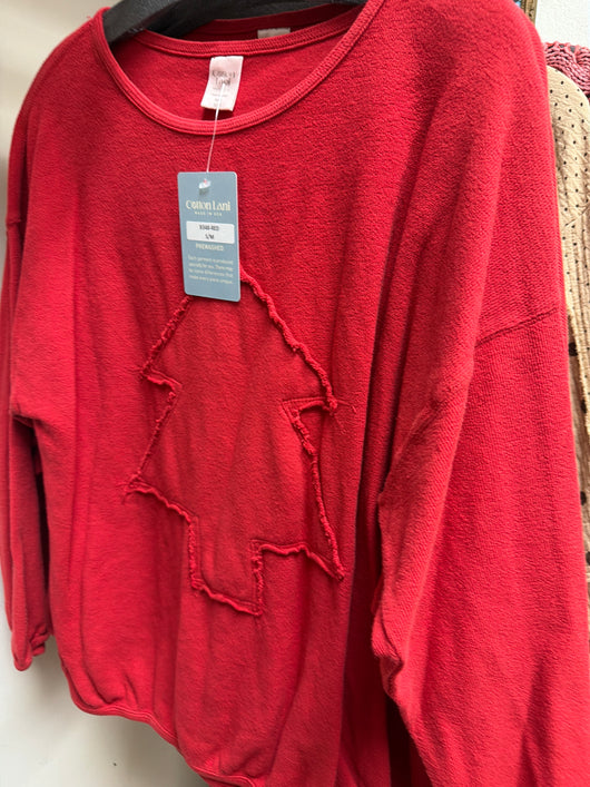 Cotton Lani Red Christmas Tree Top