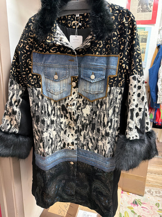 Adore black multi patchwork jacket