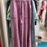 Easel mauve pink patchwork wide leg pants