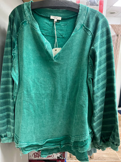 Easel pine green stripe top