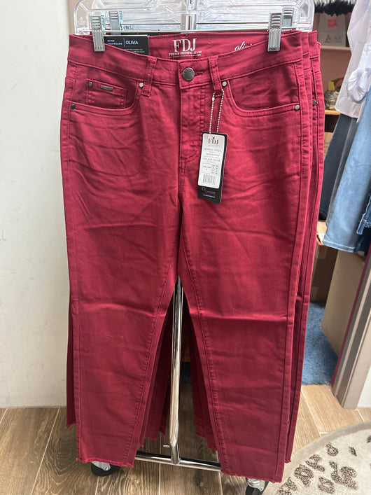 FDJ Olivia slim ankle jeans scarlet red