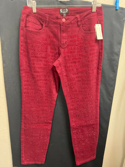 AZI wine jeweled jeans