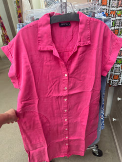 APNY pink pocket shirt dress