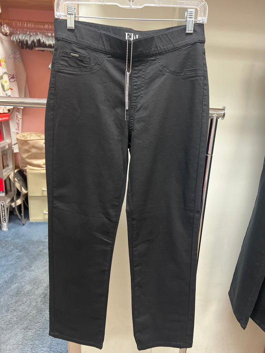 FDJ pull on straight ankle jeans black