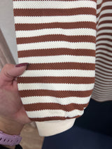 Jodifl brown ivory stripe dress