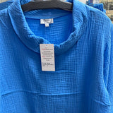 Toofan periwinkle blue cowl neck top