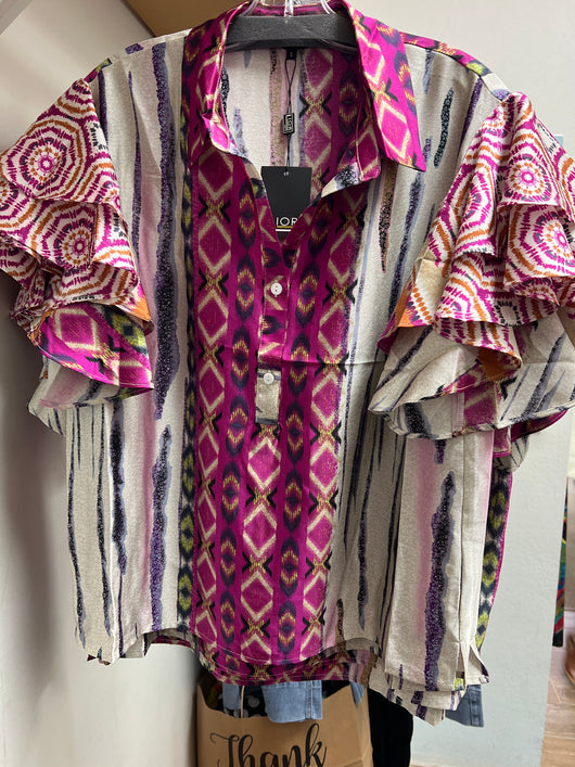 Lior ruffle sleeve harmony shirt
