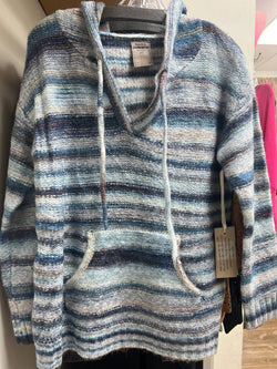 Fashion concepts blue stripe hoodie sweater