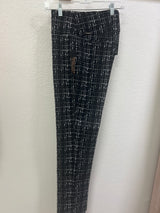 Renuar pull on ankle pants black white combo
