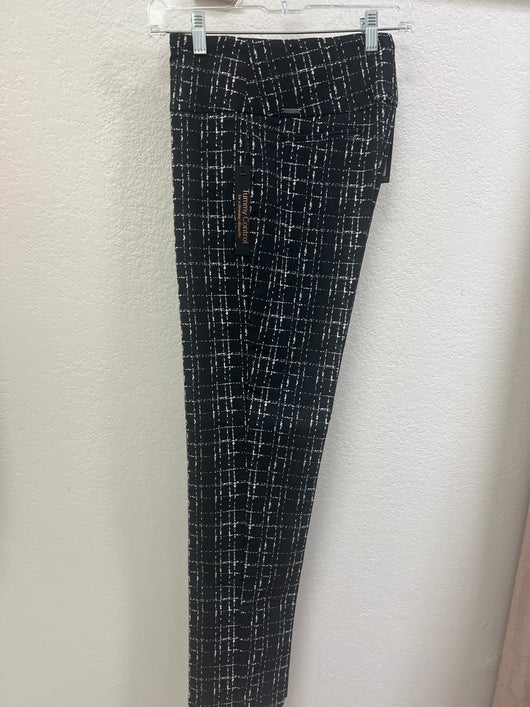 Renuar pull on ankle pants black white combo