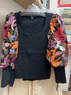 AZI black sequins top