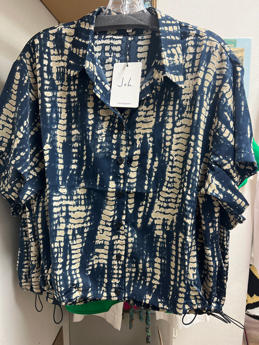 JOH navy taupe Jessie shirt