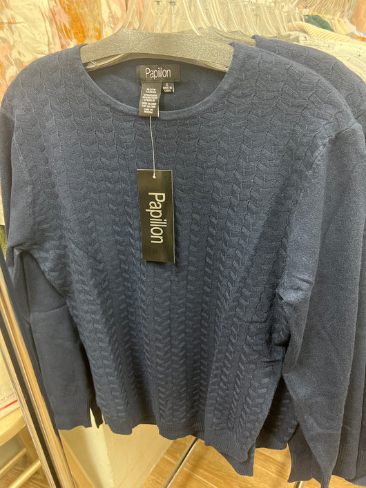 Papillon textured sweater navy