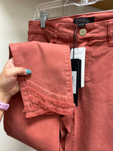 Renuar tencel skinny fray hem jeans rust