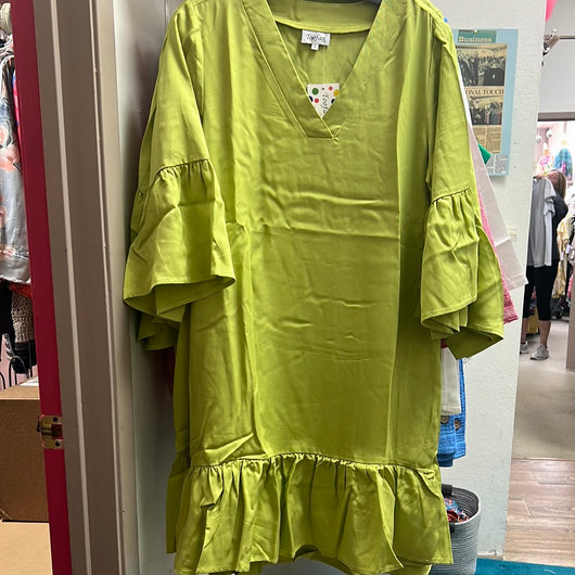 Toofan kiwi tencel bell sleeve dress