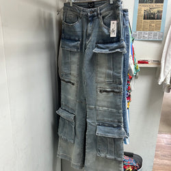 AZI cargo zipper jeans