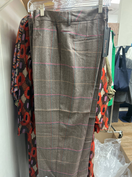 Renuar herringbone chocolate combo checked gauchos