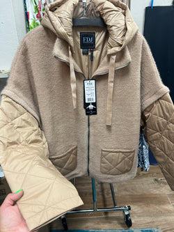FDJ cafe latte jacket detachable hood & sleeves