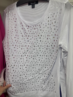 AZI white bling Layla top