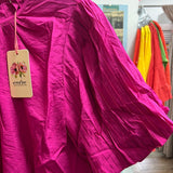 Entro fuchsia pink pleated bubble sleeve top