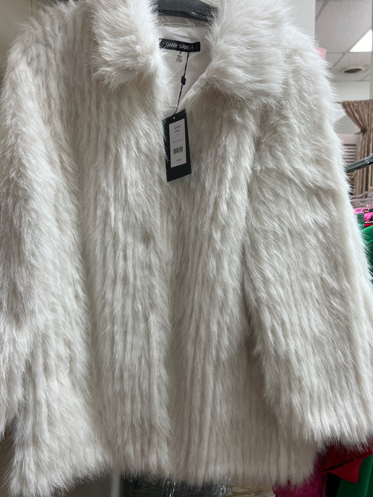 Gabby Isabella white faux fur coat