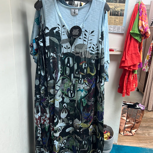 INoah blue multi sleeveless dress