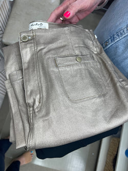 Charlie B metallic bronze pants