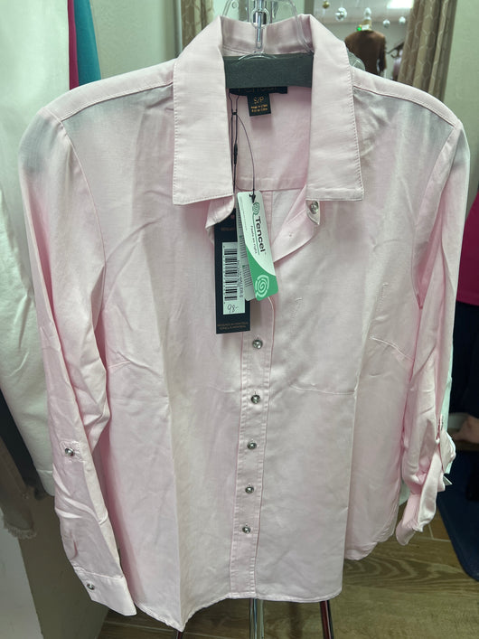 Renuar tencel button up shirt ballerina pink