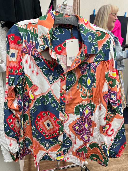 Isle Woodstock print blouse