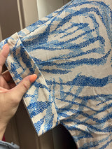 Tribal seashell blue beige dress
