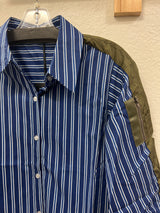 Josh blue stripe olive dress