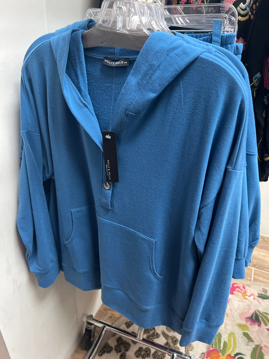 Nally & Millie seaport blue hoodie
