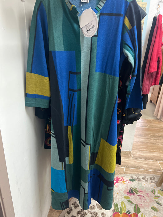 Parsley & Sage blue green Greta dress