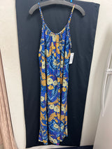 Tribal XIX Palms Morocco blue multi print dress