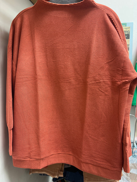Tribal funnel neck tunic pumpkin spice