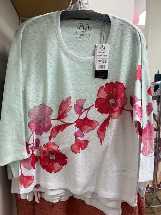 FDJ two tone canopy floral top