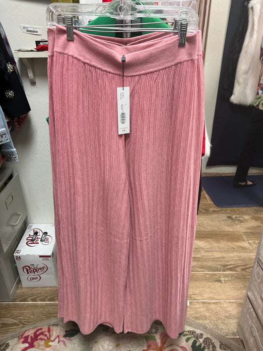 Spanner flamingo pink ribbed wide leg pants