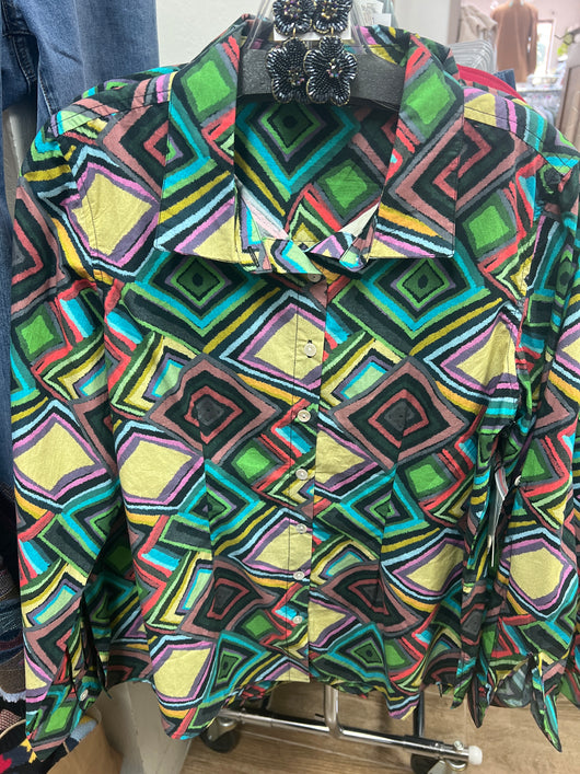 APNY multi abstract squares shirt