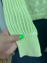 Tribal dolman crew neck sweater light pistachio