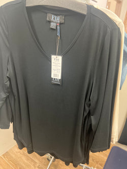 FDJ knit v neck top black