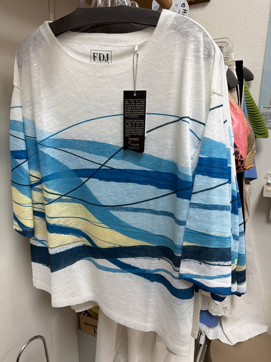 FDJ blue abstract wave top