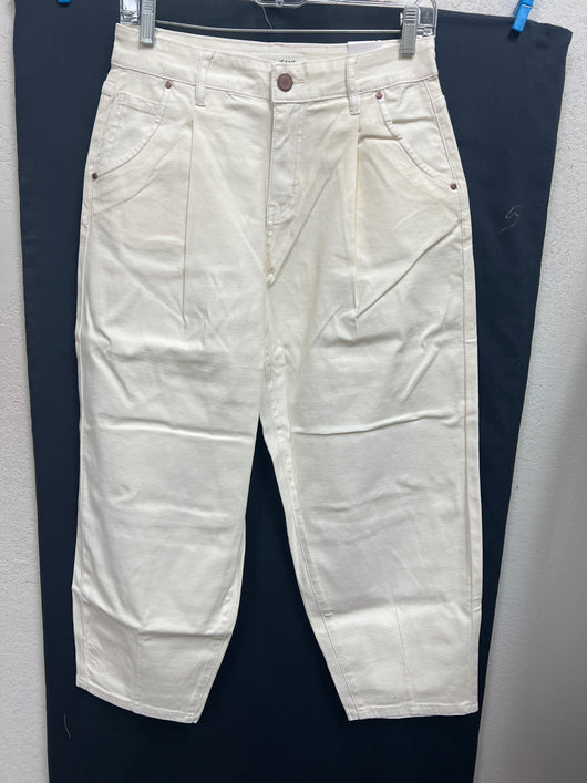 Tribal coco milk beige barrel leg pants