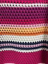 Tribal tango pink multi stripe crochet sweater