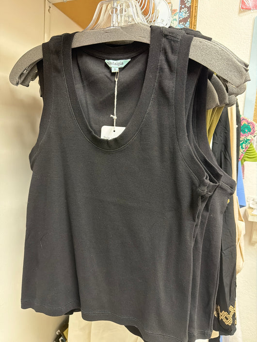 Nostalgia black ribbed tank