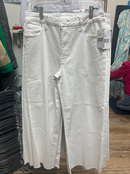 KUT optic white wide leg crop jeans